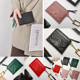 Retro Leather Credit ID Card Holder Purse Luxury Designer Sheepskin Wallet Bags Case Mens Womens Cards Bag Card Holder Walking street styles students