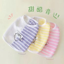 Dog Apparel Pet Clothes Chain Vest For Dogs Clothing Cat Small Striped Stick Cloth Print Cute Thin Summer Chihuahua Products 2024