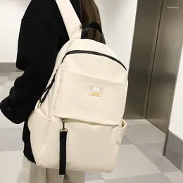 Backpack Solid Colour Nylon Women Female Large Capacity Laptop Travel Bag Schoolbag For Teenage Girls Boys Book Knapsack