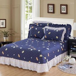 Bedding Sets Ruffles Bedspread Cotton Bed Cover Pad Dust Ruffle Princess Quilted Linen Sheet Petticoat Lace Set 3pcs/set