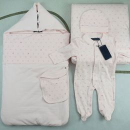 designer onesie bib burp clothing set tights cotton boys and girls jumpsuit baby quilt 5pcs A2