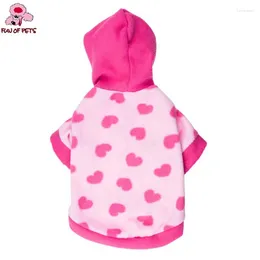 Dog Apparel Fashion Autumn Lovely Pink Heart Pattern Polar Fleece Pet Hoodies For Dogs Clothes
