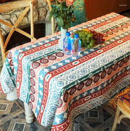 Table Cloth Bohemian Tablecloth Linen Oil And Water Resistant Rectangular Coffee Living Room Cover