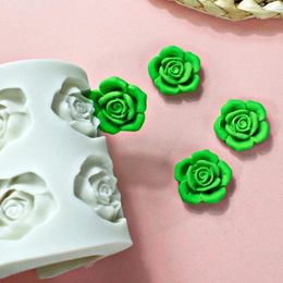 Baking Moulds Rose Flower Silicone Mould Sugar Cake Green Bean Candy Chocolate Ice Block French Dessert Decorations