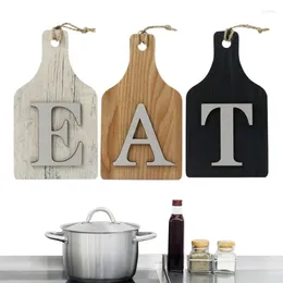 Decorative Figurines 3pcs Hangable Wooden EAT Kitchen Letters Sign Wall Mounted Signs Dining Room Letter Decorations For