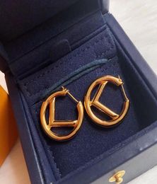 Designer Pendant Earrings Big Circle For Women Men Hoop Earring Luxurys Designers Letter F Stud Earrings Gift With Box D2112221Z8204456