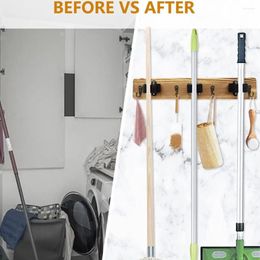 Hooks Mops Hanger Portable Wall-mounted Stylish Home Kitchen Brush Cleaning Cloth Bath Ball Broom Holder Rack Organiser