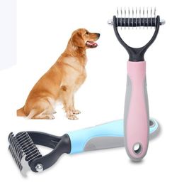 Pet Dogs Hair Removal Comb Cat Dog Fur Trimming Dematting Deshedding Brush Pet Grooming Tool Matted Long Hair Curly Comb BH2297 TQ3379744