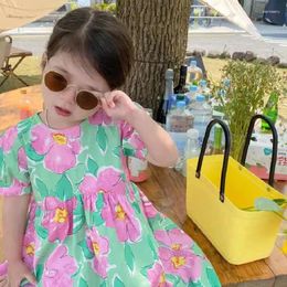 Girl Dresses 2024 Baby Girls Summer Floral Dress Beautiful Kids Flowers Birthday Princess Children Clothes Vestidos