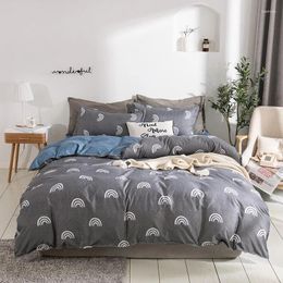 Bedding Sets Grey Beddling Set Summer Bed Linen Green Flat Sheet 3/ Duvet 4pcs Cover Bedclothes HOME Modern & Pillowcase