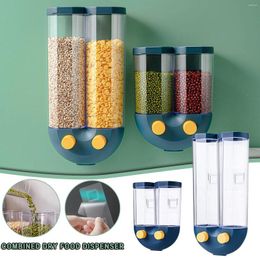 Storage Bottles Wall Mounted Cereals Dispenser Grain Box Dry Food Classified Container Sealed Tank Kitchen Organizer Tools