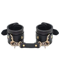 Adjustable Sexy Genuine leather Handcuffs Bondage BDSM Black Ankle Cuff Restraints Exotic Accessories adult sex games products2860644