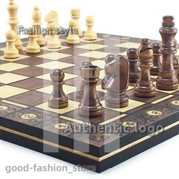 Fashion Deisgner Chess Games Chesse International Chess Game Super Checkers 3 in 1 Chess Wooden Travel Chess Set Folding Chessboard Backgammon 705