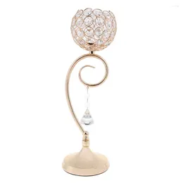 Candle Holders Magideal 35cm Globe Pillar Crystal Tea Light Holder Bowl Home Decor Lamp Golden Silver Pick