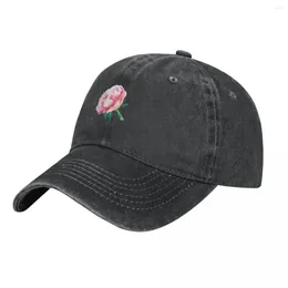 Ball Caps Pink Peony Flower Cowboy Hat Bobble Sunscreen Sports Cap Birthday Female Men's
