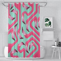 Shower Curtains Maze On Beach Glass Bathroom Flamingo Boho Waterproof Partition Creative Home Decor Accessories