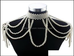 Pendant Necklaces & Pendants Jewellery Fsy Long Bead Chain Chunky Simated Pearl Necklace Body For Women Costume Choker Statement 210323 Dr5168073