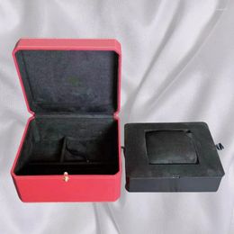 Watch Boxes Luxury Red Mens Box Woman Men Wristwatch Jewelry Storage Display With Customize Top Quality Paper And Cards