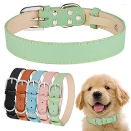 Dog Collars Affordable Comfort Cat PU Leather Collar Adjustable Pet Accessories Alloy Buckle Solid Colour For XS S M L