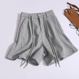 Women's Shorts HELIAR Women Cotton Loose Sports Drawstring High Waist A-line Pocket Female Casual Straight Summer 2024