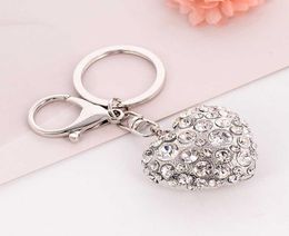 Metal 3D Cute LoveHeart Handbag Fashion RhinestoneCrystal Charm Purse Bag Car Key Keyring Keychain MomloverGift Accessories G15635540