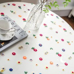 Table Cloth Colour Embroidered Flower Tablecloth Cake Pography Background Dessert Embroidery Props White