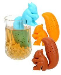 Silicone Tea Infuser Animal Squirrel Shape Heat Resistant Tea Leaf Strainer Philtre Cute Tea Diffuser Teaware Kitchen Tools2211614