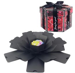 Hexagon Surprise Explosion Box DIY Handmade Scrapbook Po Album Wedding Gift Box for Valentine Christmas Gift Boxes 2104025009985