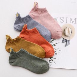 Women Socks Embroidery Low Tube Summer Breathable Pure Cotton Short Sock Shallow Mouth Ankle Ins Cute Boat 2024