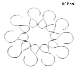 Hooks 50/100x Stainless Steel S-Hook Balcony Portable Multifunctional Kitchen Bedroom Railing S Hanger Hook Wholesale