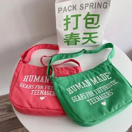 Shopping Bags Korean Ins Canvas Tote Bag For Girl Simple Women Shoulder Shopper Summer Candy Color Large Capacity Messenger Books