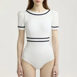Women's Swimwear 2024 White/Black Korean Swimsuit Sexy Women Flattering Swim Bath Suit One Piece With Skirt Beachwear Monokini