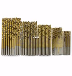 50 pcslot Titanium Coated HSS High Speed Steel Drill Bit Set Tool 1152253mm XB12434016