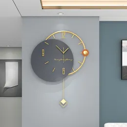 Wall Clocks Modern Minimalist Clock Luxury Simple Swingable Watch Living Room Background 3D Stereo Mirror Acrylic Home Decor