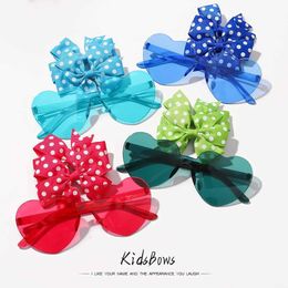 Hair Accessories Glasses Hair Clip Assembly Polka dots Cute Hair Bow Hairclip with Funky Heart-shaped Sunglasses for Girls Hair Pin Party Accesso