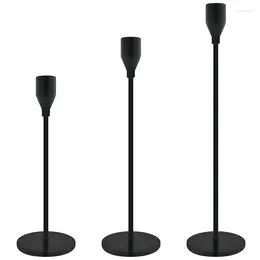 Candle Holders 3Pieces Taper Black Table Decorative Candlestick Holder For Wedding Dinning Party