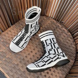 Damenstiefel elastische Stoffstiefel Designer Knöchelstiefel Motorrad Boot Cowboy Luxus f Brief Sneaker Martis Rockoko Australien Stiefel
