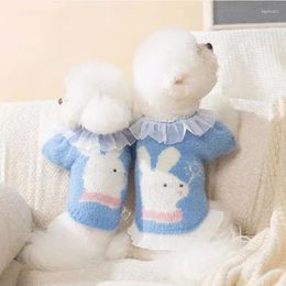 Dog Apparel Clothes Knitted Cartoon Sweaters Dogs Clothing Fashion Kawaii Casual Warm Dress Blue Costume Autumn Winter Ropa Perro