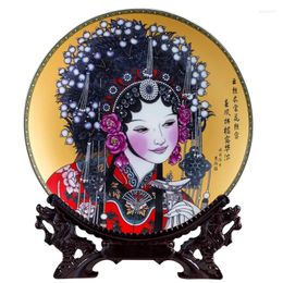 Decorative Figurines Jingdezhen Ceramics Classic Chinese Style Drunken Princess Hanging Plate Living Room Porch Porcelain Decoration