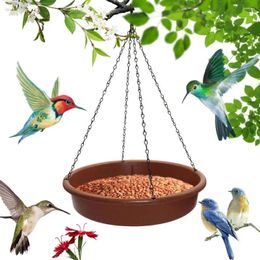 Other Bird Supplies 1Pc Hanging Feeder Large Capacity Easy To Instal Weather-resistant Design Metal Bath For Outdoor