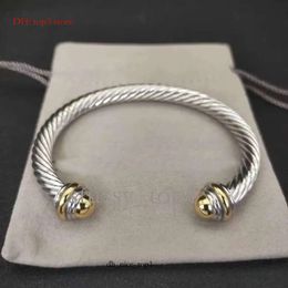 David Yurma Bracelet DY Bracelet Cable Bracelet Jewellery For Men Gold Silver Pearl Head Cross Bangle Bracelet Dy Jewellery Man Christmas Gift 822 3787