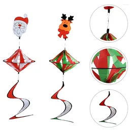 Candle Holders 2 Pcs Hanging Windmills Creative Santa Claus Decors Bright Pinwheel For Party