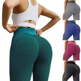 Women's Leggings Sexy Girl Push Up Tights Grid High Waist Gym Pants Seamless Fitness Sport Tight Woman Clothing Outfit