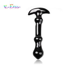 Black Glass Mini Anal Butt Plug for Beginner Ripple Small Beaded Crystal Plug Cheap Anal Toys Unisex Adult Sex Toy9283493