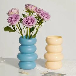 Vases Modern Glass Flower Vase Aesthetic Arrangement Terrarium Hydroponic For Plants Bouquet Pot Home Desktop Ornament