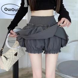 Skirts GIDYQ Women Cute Puffy Skirt Elegant Female Design Folds Mini Korean Style Fashion High Waist Sweet A Line