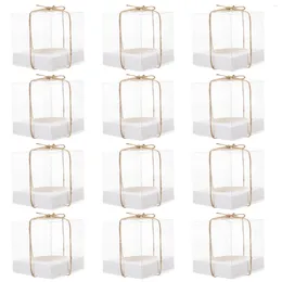 Take Out Containers 12 Pcs Cake Box Holders Carriers Wedding Stands Cupcake Container Plastic Packing Cases Single