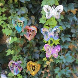 Decorative Figurines 1PC Colorful Butterfly Wind Chime Glittering Home Hanging Decoration Garden Yard Spin Ornament Kids