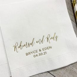 Party Supplies Personalised Rehearsal Napkins Custom Printed Rehearsed & Ready Beverage Cocktail Luncheon Dinner Guest Towel Imprinted