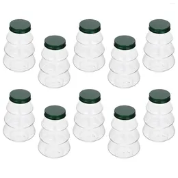 Vases 10 Pcs Christmas Drink Bottle Plastic Bottles Caps Mini Juice Water Container Drinking The Pet Holders Child Kids